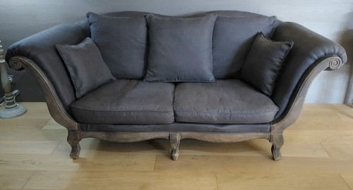 Canapé banquette lin - banquette, taupe