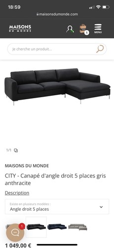 Canapé angle city - de, chez